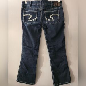 Silver Jeans Co Frances Bootcut Jeans Womens 18 Dark Wash Mid Rise Stretch Denim